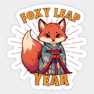 Foxy leap year Sticker